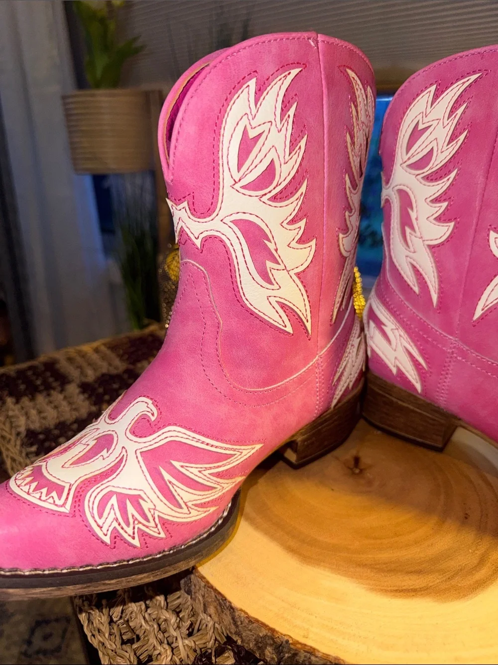 Roper Amelia Pink Eagle Western Cowgirl Boots Women’s Size 6 NWT
